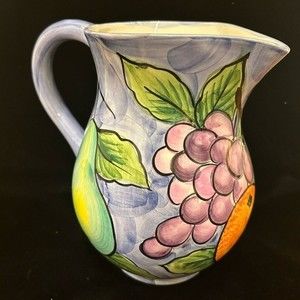 Hand painted Ancora Italy pottery, fruit basket design made in Ancora Italy
